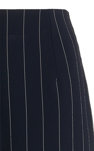 Hullinie Pin-Striped Crepe Wide-Leg Pants展示图