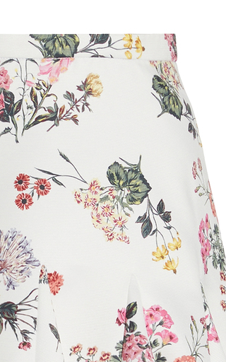 Aimee Botanical-Print Taffeta Faile Tiered A-Line Skirt展示图