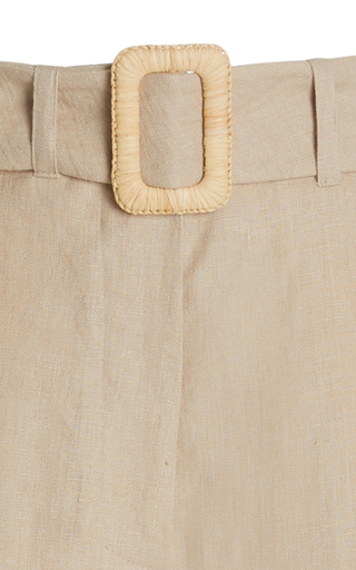 Aerin Belted Linen Pants With Cropped Flare展示图