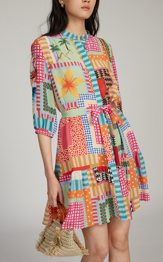 Tyra Patchwork Silk Dress展示图