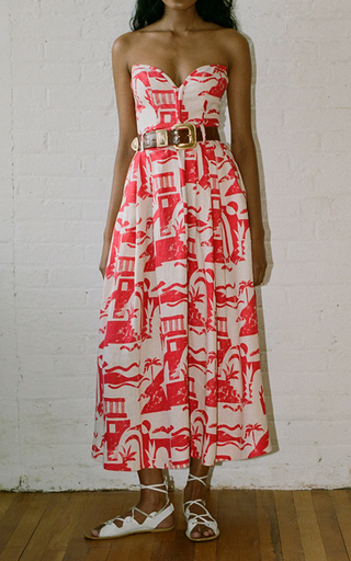 Tulay Printed Woven-Hemp Maxi Skirt展示图