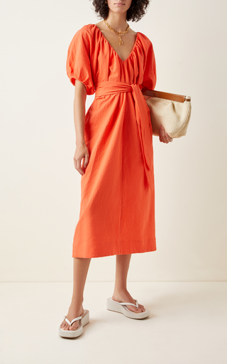 Alora Woven-Cotton Maxi Dress展示图