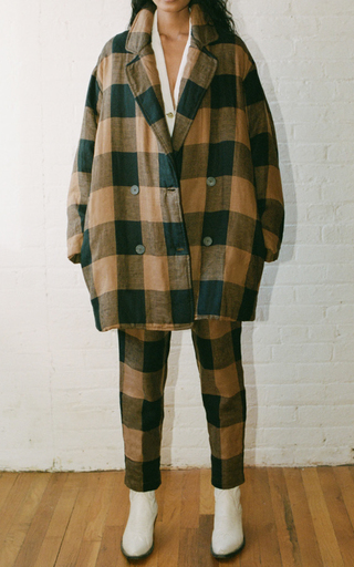 Clem Woven-Cotton Plaid Coat展示图