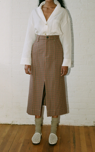 Nakita Plaid Woven Cotton Skirt展示图