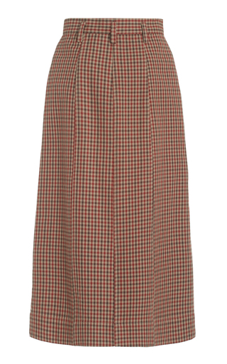 Nakita Plaid Woven Cotton Skirt展示图