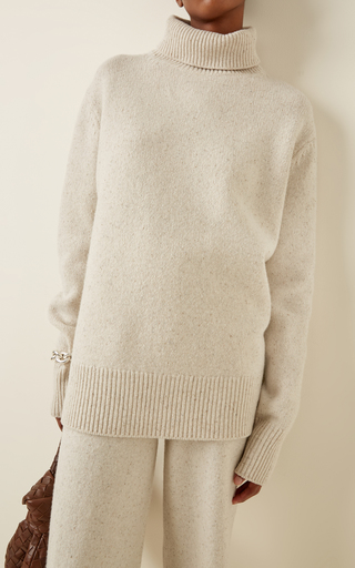 Merino Wool Tweed Knit Turtleneck展示图