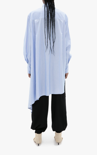 Draped Oversized Striped Cotton Shirt展示图