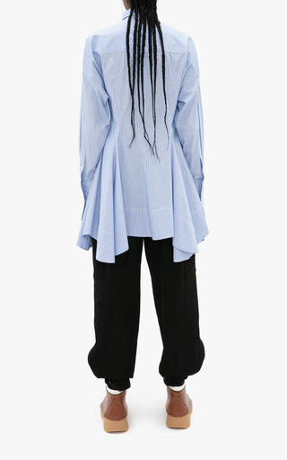 Draped Striped Cotton Poplin Shirt展示图