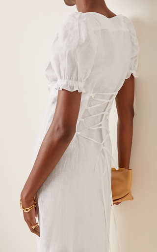 Marquise Corseted Linen Midi Dress展示图