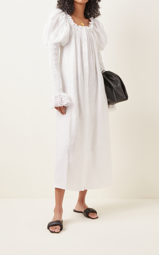 Opera Off-The-Shoulder Linen Midi Dress展示图