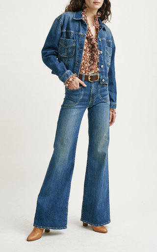 Francois Stretch Mid-Rise Wide-Leg Jeans展示图