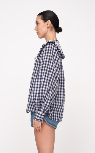 Gina Gingham Cotton Blouse展示图