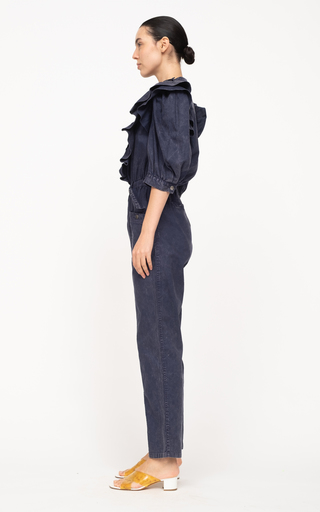 Maura Acid-Wash Denim Jumpsuit展示图