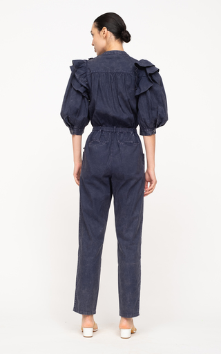 Maura Acid-Wash Denim Jumpsuit展示图