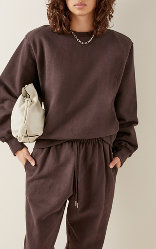 Vanessa Padded-Shoulder Organic Cotton Sweatshirt展示图