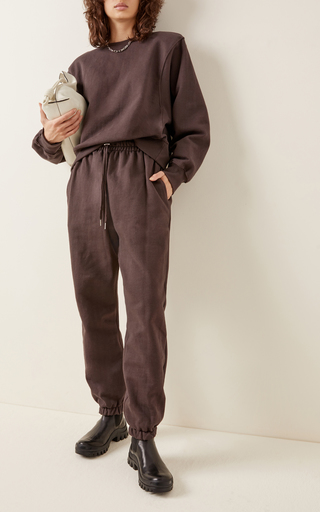 Vanessa Padded-Shoulder Organic Cotton Sweatshirt展示图