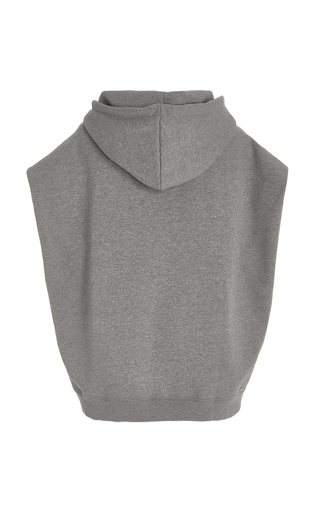 Alex Sleeveless Statement-Shoulder Cotton Hoodie展示图