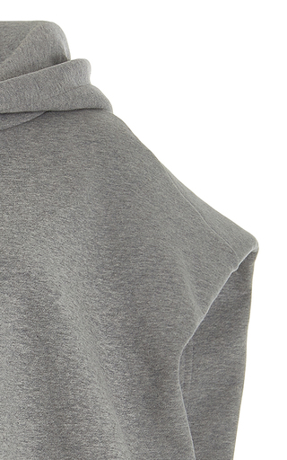 Alex Sleeveless Statement-Shoulder Cotton Hoodie展示图