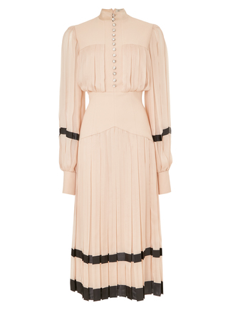 Charlie Pleated Silk Midi Dress展示图