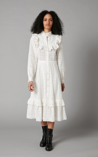 Rossetta Frill-Trimmed Broderie Dress展示图