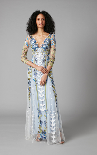 Lucille Embroidered Silk-Blend Dress展示图