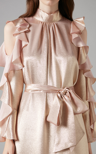 Goldie Ruffled Silk-Blend Dress展示图