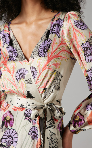 Avril Floral Silk-Blend Wrap Dress展示图