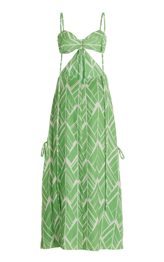 Daya Printed Linen Midi Dress展示图