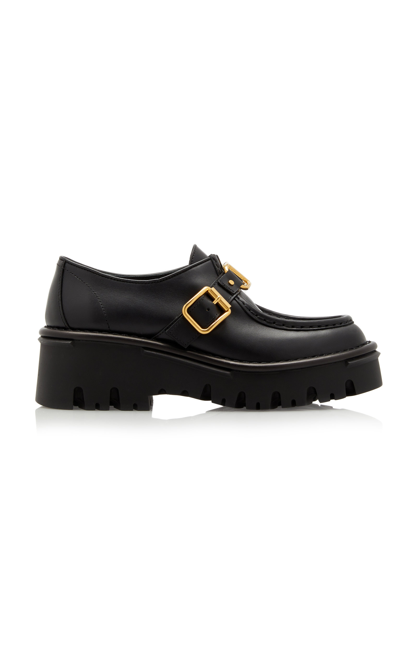 Valentino Garavani Women's Monk-strap Leather Loafers In Black | ModeSens