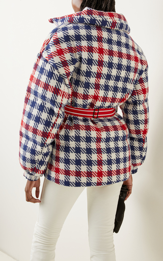 Star Gingham Down Hooded Ski Jacket展示图