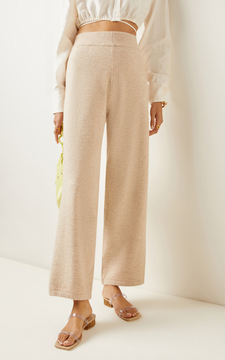 Mandi Alpaca-Wool Knit Wide-Leg Pants展示图