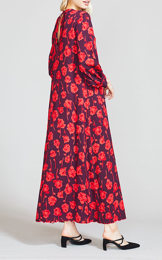 Double-Faced Rose Printed Crepe Dress展示图