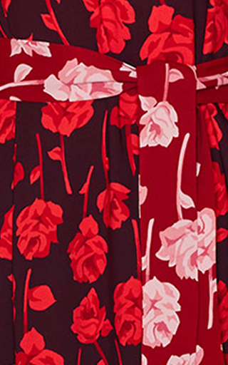 Double-Faced Rose Printed Crepe Dress展示图