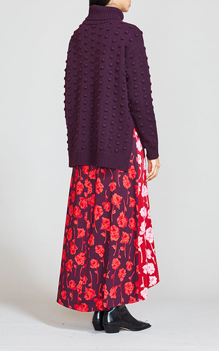 Double-Faced Rose Printed Crepe Midi Skirt展示图