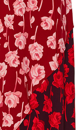 Double-Faced Rose Printed Crepe Midi Skirt展示图