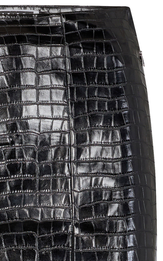 Leeds Croc-Effect Faux Leather Pencil Skirt展示图