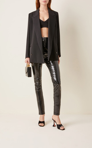 Jeanine Croc-Effect Faux Leather Skinny Pants展示图