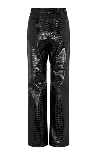 Jeanine Croc-Effect Faux Leather Skinny Pants展示图