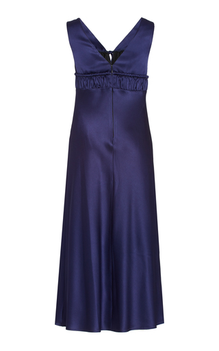 Carolinne Tie-Accented Satin Midi Dress展示图