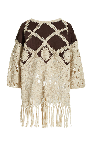 Noelle Crochet Fringed Suede Tunic展示图