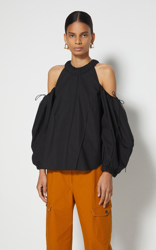 Josie Cold-Shoulder Cotton-Blend Top展示图