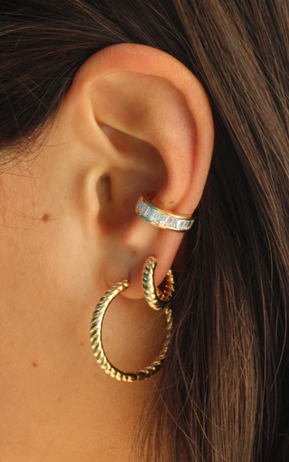 18K Yellow Gold Baguette Ear Cuff展示图