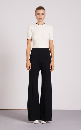 Jordon Ribbed Cotton Wide-Leg Pants展示图