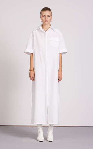 Gayle Button-Detailed Cotton Shirt Dress展示图