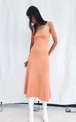 Valerie Ribbed-Knit Cotton-Blend Midi Dress展示图