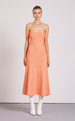 Valerie Ribbed-Knit Cotton-Blend Midi Dress展示图