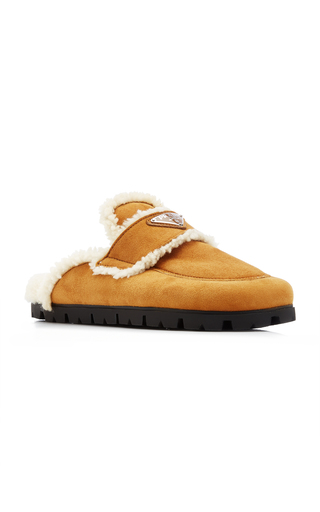 Logo-Detailed Shearling Slippers展示图