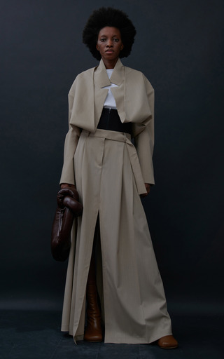 Pleated Crepe Straight-Leg Pants展示图