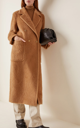 Diana Button-Detailed Camel Hair Trench Coat展示图