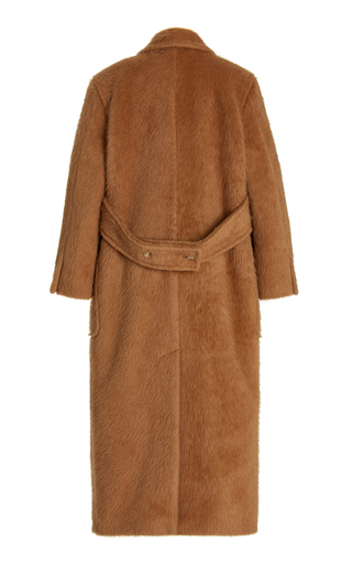 Diana Button-Detailed Camel Hair Trench Coat展示图